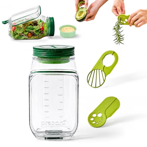Image of Prepara Salad Set - Herbs n' Greens, Avocado Cool & Salad Pod | BPA-Free, Ideal for Meal Prep, Snacks & Salads, Multi-Function Prep Tools, Includes 2.5 oz Leakproof Dressing Capsule