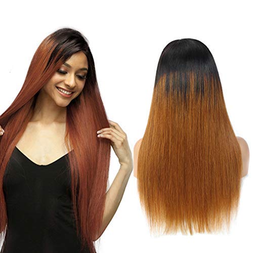 Ombre Straight 4x4 Closure Wig Remy Hair 1b/30 Lace Front Wig Human Hair 4x4 Lace High Grade Brazilian Hair 4x4 Closure Wig Bleached Knots 14 Zoll NIUDINNG Human Hair Cover