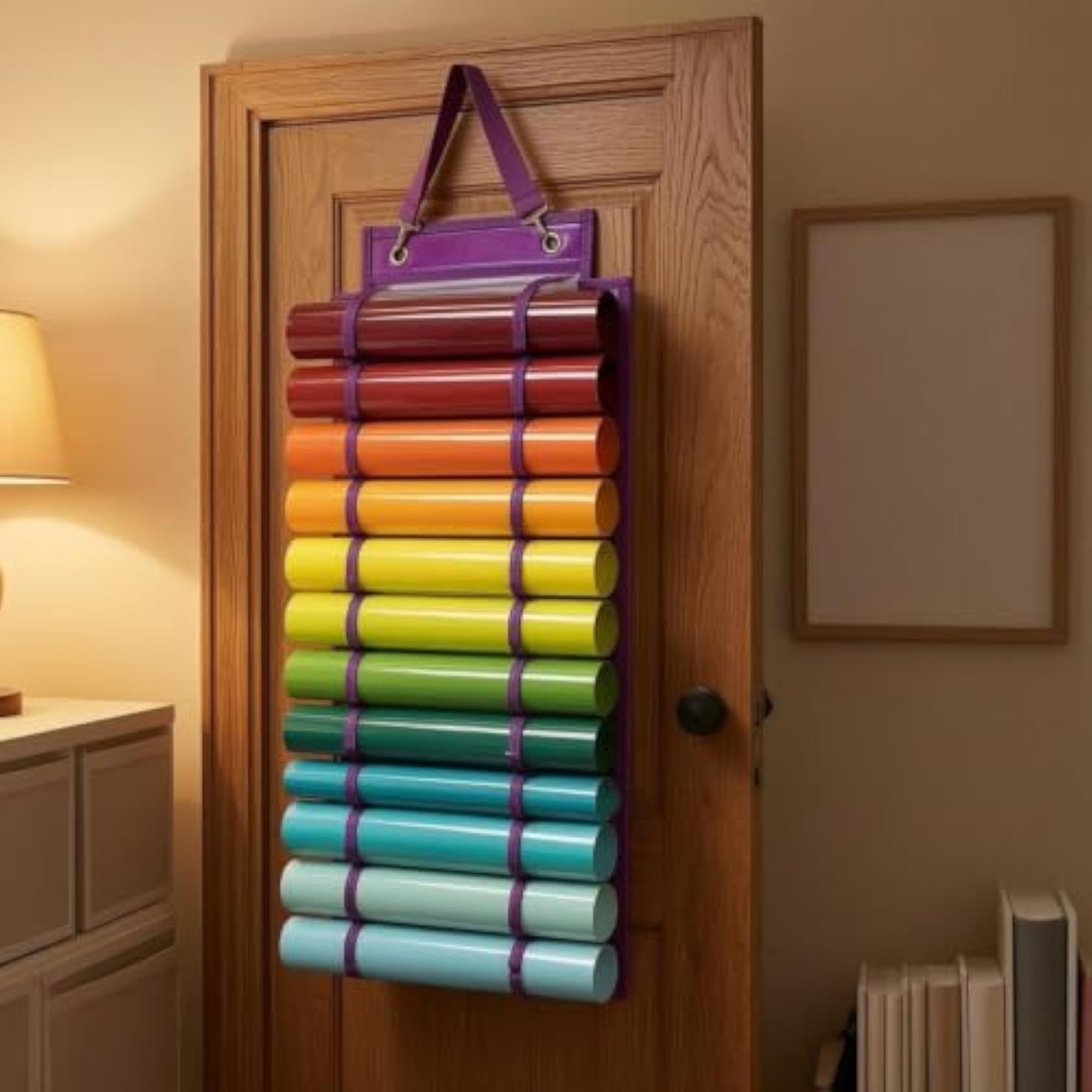 Light Gray 12-Slot Hanging Organizer with Hooks