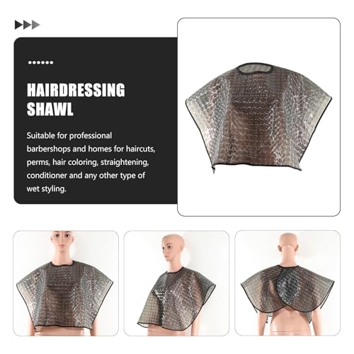 Capa impermeable para corte de cabello NOLITOY 2 piezas negra miniatura 3