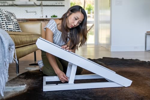 Alpha Paw Pawramp - The Original Dog Ramp for Couch & Bed - Foldable & Portable Pet Ramp for Small & Large Dogs (up to 80 lbs), 4 Adjustable Heights, Senior Dog Friendly, Natural Finnish Wood