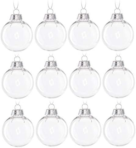 Wenosda Clear Plastic Acrylic Fillable Ball Ornament Set Holiday Ornaments…