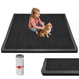 RZUMXOPY Alfombra Bebe Acolchada Lavable, Gateo y Tummy Time Ideal Negro