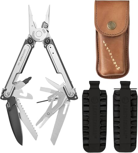 Leatherman ARC Multiherramienta 20 en 1 con Funda Heritage de Cuero y Kit de Puntas (42)   Cuchilla MagnaCut y Tecnología FREE