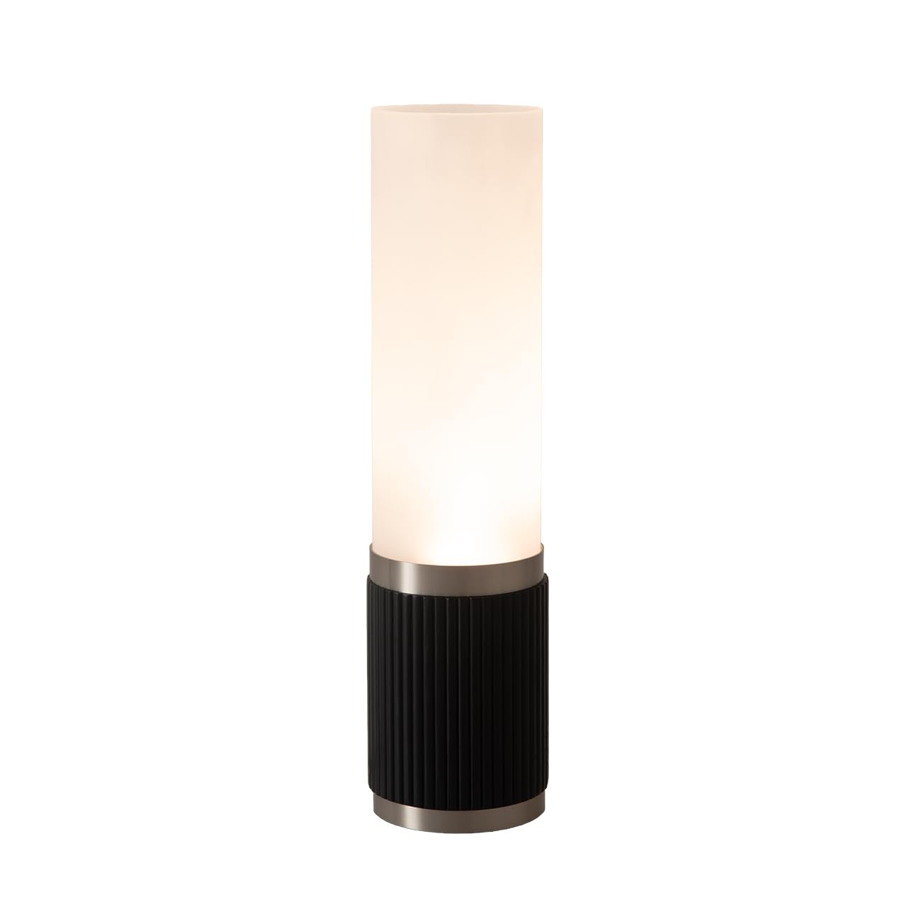 Tambo Cylindro 18" Mini Accent Table Lamp - Dark Walnut by NOVA of California – Alloy Steel, Weathered Brass & Walnut, Model 1010801WB