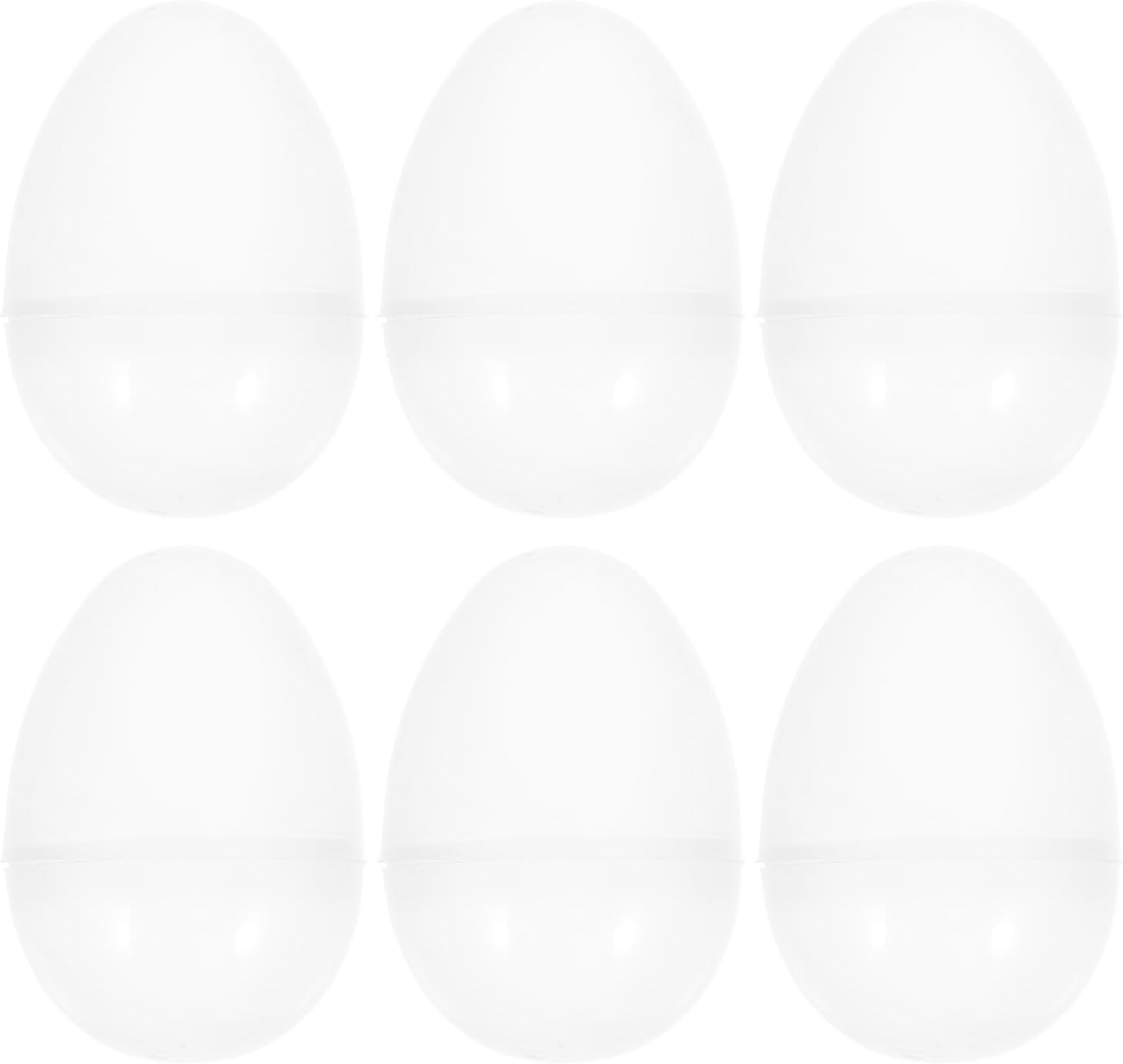 Beaupretty Clear Plastic Easter Eggs Fillable Openable Jumbo Candy Balls Set of 6 for Easter Party Family Gatherings School Activities