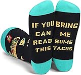 'If You Can Read This,Bring Me Some Tacos/Sushi/Palomitas de maíz' Calcetines divertidos con estampado de alimentos, Tacos