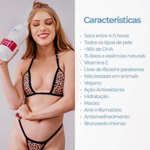 Loção Para Bronzeamento A Jato Jet Bronze Sem Sol Turbo 1 Litro Todos os tipos de pele, Bronzea em 4