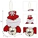 Happy Trees Christmas Tree Plush Ornaments Set for Xmas Home Party Decor, Christmas Hanging Snowman Elk Santa Claus Polar Bear Decorations with Metal Bells, 8 Pcs (Set of 8)