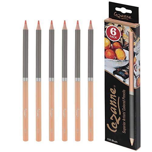 Cezanne Creative Mark Premium Colored Pencils Blush 6 Pack - Highly-Pigmented Drawing Pencils - Coloring Pencils for Drawing, Blending, Coloring, and More