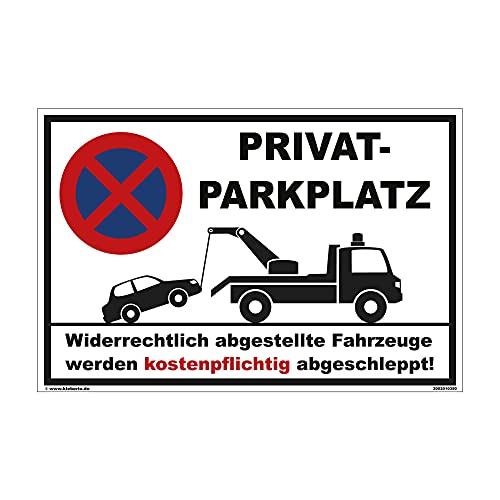 Parkplatz Schild 30 x 20cm - Privatparkplatz - Aluminiumverbundplatte