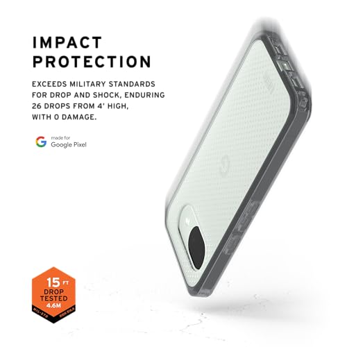 Image of Urban Armor Gear UAG Dot Slim Fit Rugged Anti-Scratch Shockproof Protection Case /Cover Designed for Google Pixel 10a (Military Drop Tested) - True Clear Ice /Ash