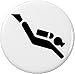 Scuba Diver / Diving Symbol Sign 2.25â€ Large Pinback Button Pin Black & White