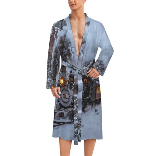 Bata de baño vintage para hombre ropa de dormir ligera larga hasta la rodilla
