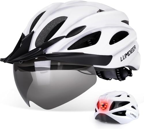LUMDEER Fahrradhelm Erwachsene mit Licht, Radhelm mit Abnehmbarer...