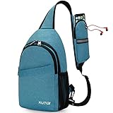 KUTQI Crossbody Sling Backpack for Women Men Travel Bag Hiking Sling bag for Walking Hiking Traveling（Teal Blue）