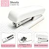 Office Supplies Rotating Pen Holder for Desk with Stapler Staple Remover, Tape Dispenser,2pcs Tape Refills, Binder Paper Clips Kit, Scissor,Pen, Ruler & Sticky Tabs,White Office School Supplies(White)