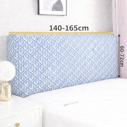 Image of HOMETHREADS Stretchable Lycra /Velvet Bed Cover | Soft, Dust-Proof & Wrinkle-Resistant Bed Back Protector | Fits Leather, Wooden & Fabric Bedsides (Blue, 150x65Cm)