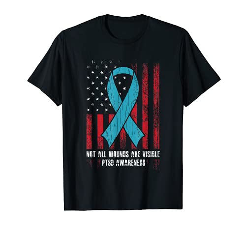 No todas las heridas son Visible PTSD Conciencia Veterano Gráfico Camiseta