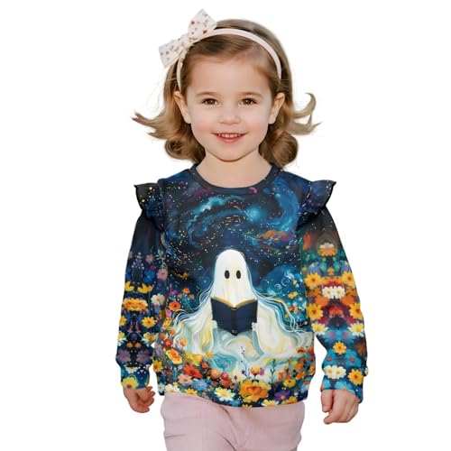 Toddler Girls Sweatshirt Ruffle Long Sleeve Pullover 1/8 Years Tops