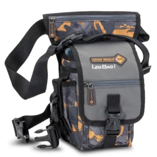 IRON TROUT Leg Bag I - Angeltasche, Tasche für Angelzubehör, Transporttasche, Ködertasche, Tragetasche für Forellentackle, Angelrucksack