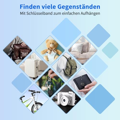 CooAoo Smart Tag Android Tracker, Schlüsselfinder kompatibel mit Google Find Hub Koffer Tracker ohne ABO Bluetooth KeyFinder für Koffer, Schlüssel, Gepäck, Taschen, 4er Pack