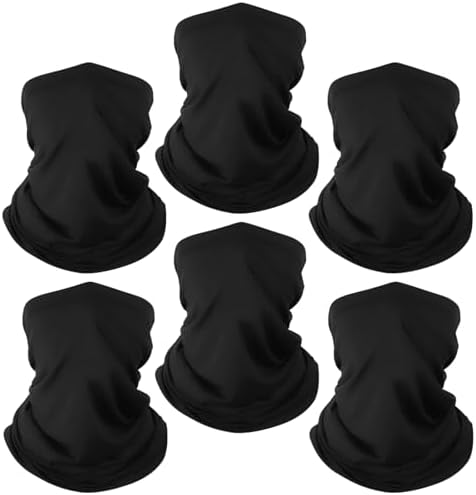 6 Pack Neck Gaiter Bandana Face Mask: Cooling Gator Mask Face Cover for Men