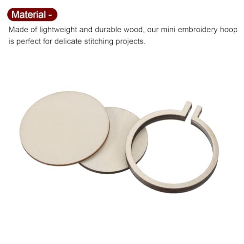 Pequeños aros redondos de punto de cruz de madera mini para colgante bricolaje y marcos de costura 4
