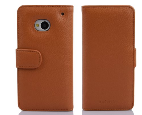 Cadorabo Book Case Compatible With Htc One M7 (1. Gen.) In Cognac Brown - With Magnetic Closure And 3 Card Slots - Wallet Etui Cover Pouch Pu Leather Flip #TOP5