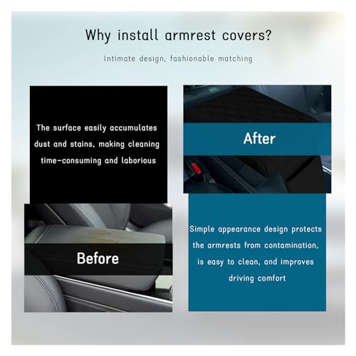 image for Ziciner Car Center Console Cover, Leather Memory Foam Armrest Cushion 