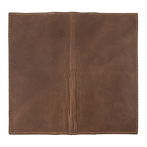 Image of Hide & Drink, Checkbook Cover, Minimalist Organizer for Personal or Business Finances, Bill Holder, Full Grain Leather, Handmade, Single Malt Mahogany