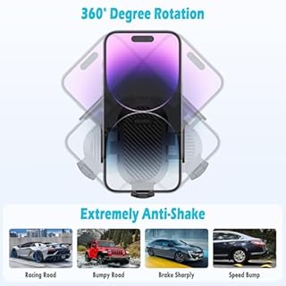 AOUKKL Car Phone Holder Fits for Toyota RAV4 2013-2018 Accessories,Thick Cases Friendly,Cell Phone Mount for 4.7-7 in Phones,360 Degree Rotation,Easy to Install