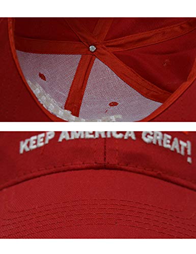 Boné de beisebol masculino e feminino Bestgift de algodão respirável EUA MAGA, Red 3, tamanho �nico