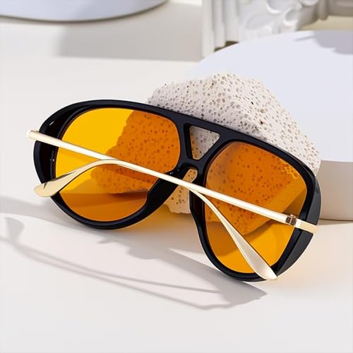 Oversized Aviator Sunglasses Retro Vintage Shades for Women Men Trendy Big Round Shield Sun Glasses4