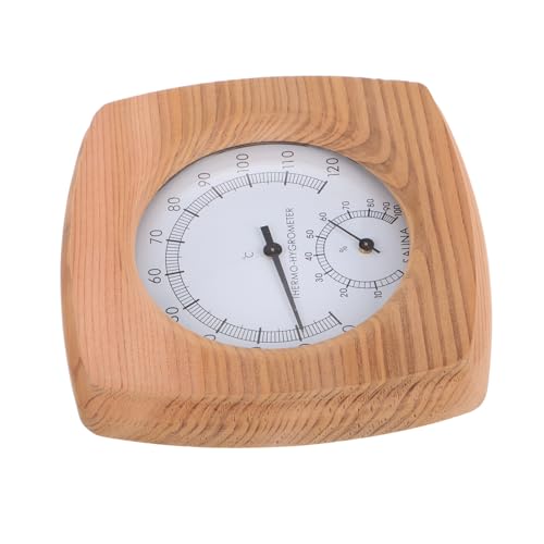 FOMIYES Indoor Sauna Thermometer Hygrometer Wood Material Accurate Temperature Humidity Gauge Bath Steam Accessory Wall-mounted