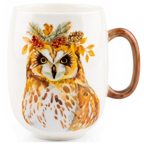Moqidadii 24 oz Porcelain Coffee Mug, Hand-Painted...