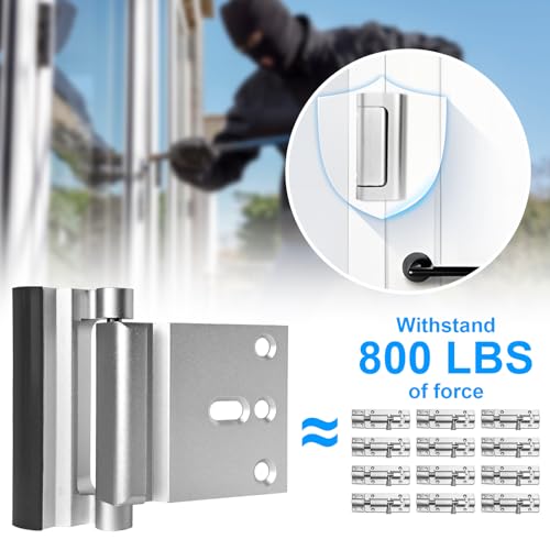 Aenfaiy Door Reinforcement Lock (2 Pack) Home Apartment High Security Door Lock, Child Proof Safety Locks for Front Door, Heavy Duty Night Lock Extra Door Lock for Inward Swing Door Withstand 800 LBS
