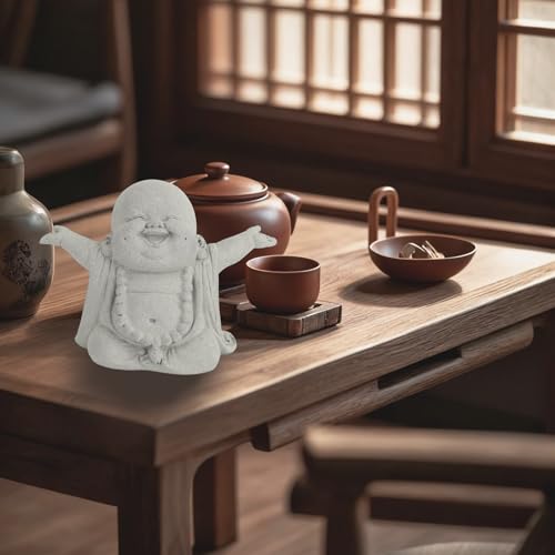 Estatua de Buda Risueño de Piedra Arenisca para Decoración miniatura 5