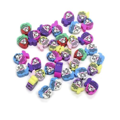 200Pcs Clay Beads, Mixed Polymer Clay Charms 100pcs Heart Bead for DIY Bracelet Necklace Jewelry Crafts Making(Mermaid)