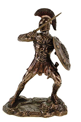 Veronese - Figura del hector (24 cm, bronce, pintada a mano), diseño de Troja Grecia y Aquiles