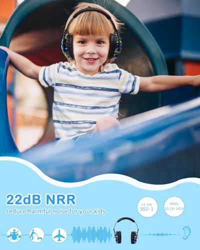 ZOHAN EM030 Kids Ear Protection, Noise Cancelling Headphones Ear Muffs for Autism Sensory, Safety Noise Reduction Hearing Protection for Monster Truck/Concerts/Fireworks/Air Shows - Thumbnail 4