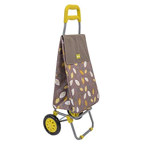 Sabichi 184498 Lemongrass 2 Wheel Shopping Trolley with Thermal Insulation Liner, 40ltr Capacity, 95 x 36.5 x 30cm