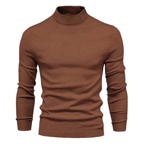 2 Pack Men's Mock Turtleneck Pullover Sweater Long Sleeve Knitted Thermal Sweaters Slim Fit Casual Knit Tops4