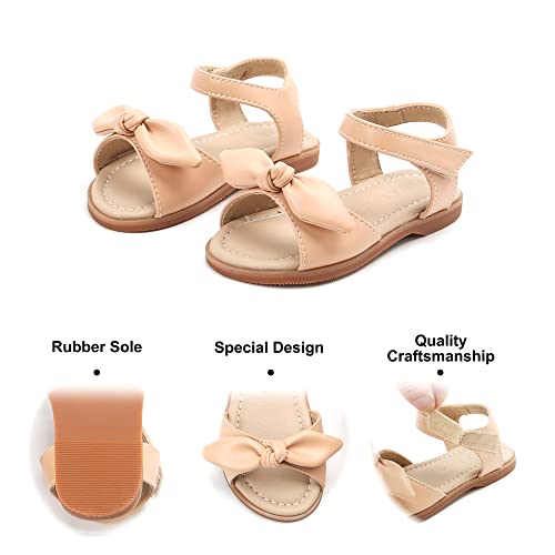 Image of Felix & Flora Toddler Girl Sandals -Flower Girl Dress Shoes Open Toe Little Kid Flats