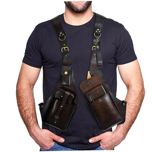 Bolsa para axilas steampunk en piel sintética, ideal para lucir un look retro en tus fiestas