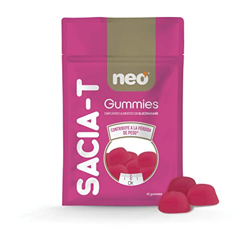 Neo | Sacia-T 42 Gummies Caramelos - 42 Unidades 210 Gr | Contribuye A Tener Menos Apetito Y Reducir La Ingesta Calórica | Sin Gluten Ni Derivados Lácteos | Se Recomienda Consumir 2 Gummies Al Día