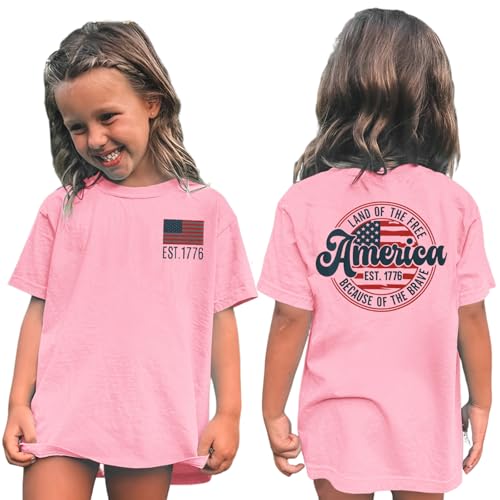 4th of July Shirt for Kid Boys Girls EST 1776 T-Shirt American Flag Tees USA Patriotic Tops Independence Day Outfit