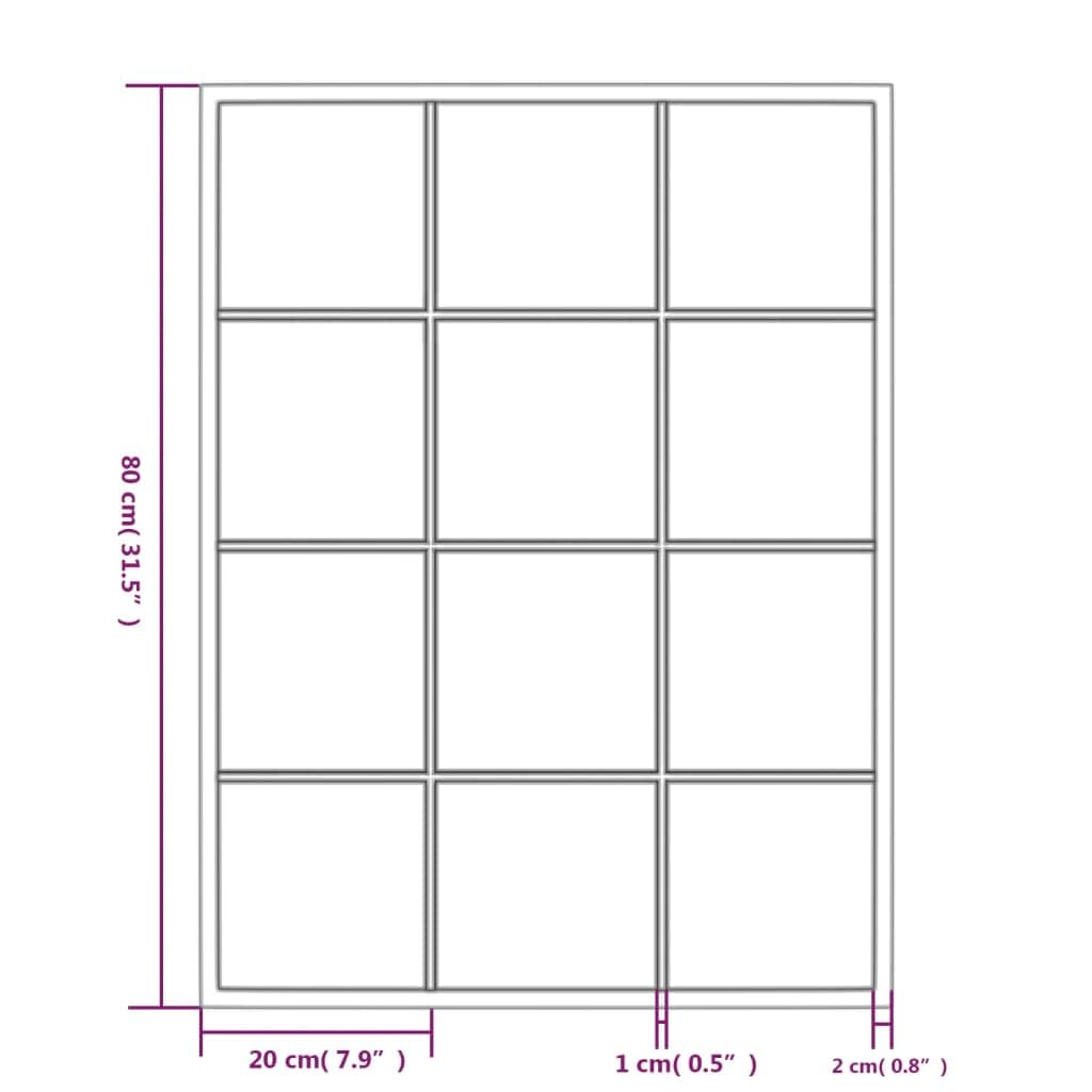 vidaXL Espejos de Pared 2 uds Metal Negro 80x60 cm