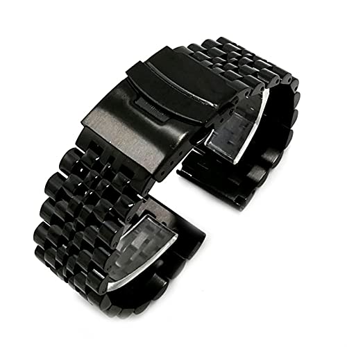 Bracelet de montre 20mm 22mm sept perles dégagement rapide acier inoxydable métal
