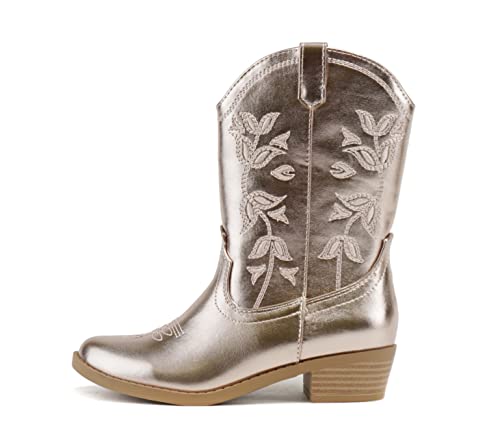 Soda INCH-2 Kids/Girls/Children Western Cowboy Stitched Pointe Toe Block Low Heel Ankle Mid Shaft Fashion Boots